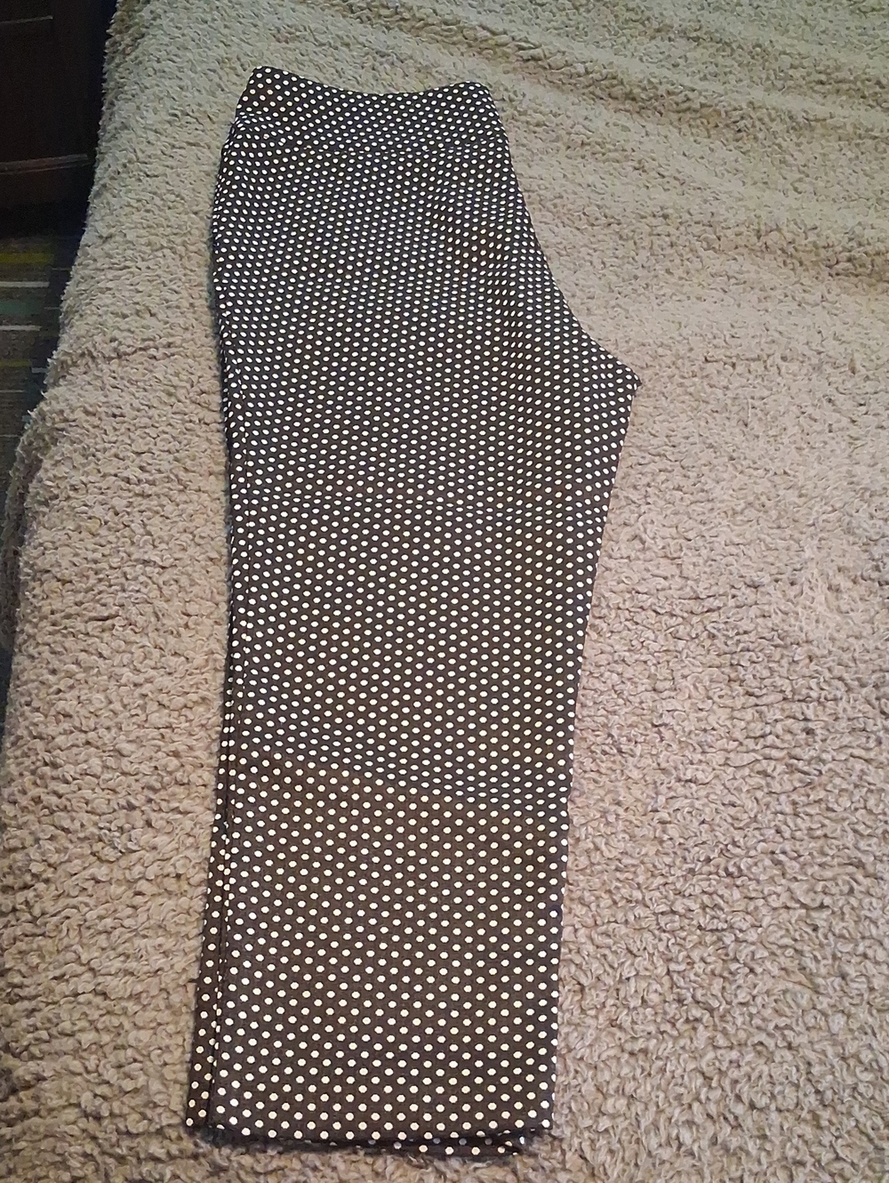 Women's Black Polka Dot Straight-Leg Pants